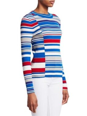 Rag & Bone Red White & Blue Mason Striped Top/Sweater Longsleeve
